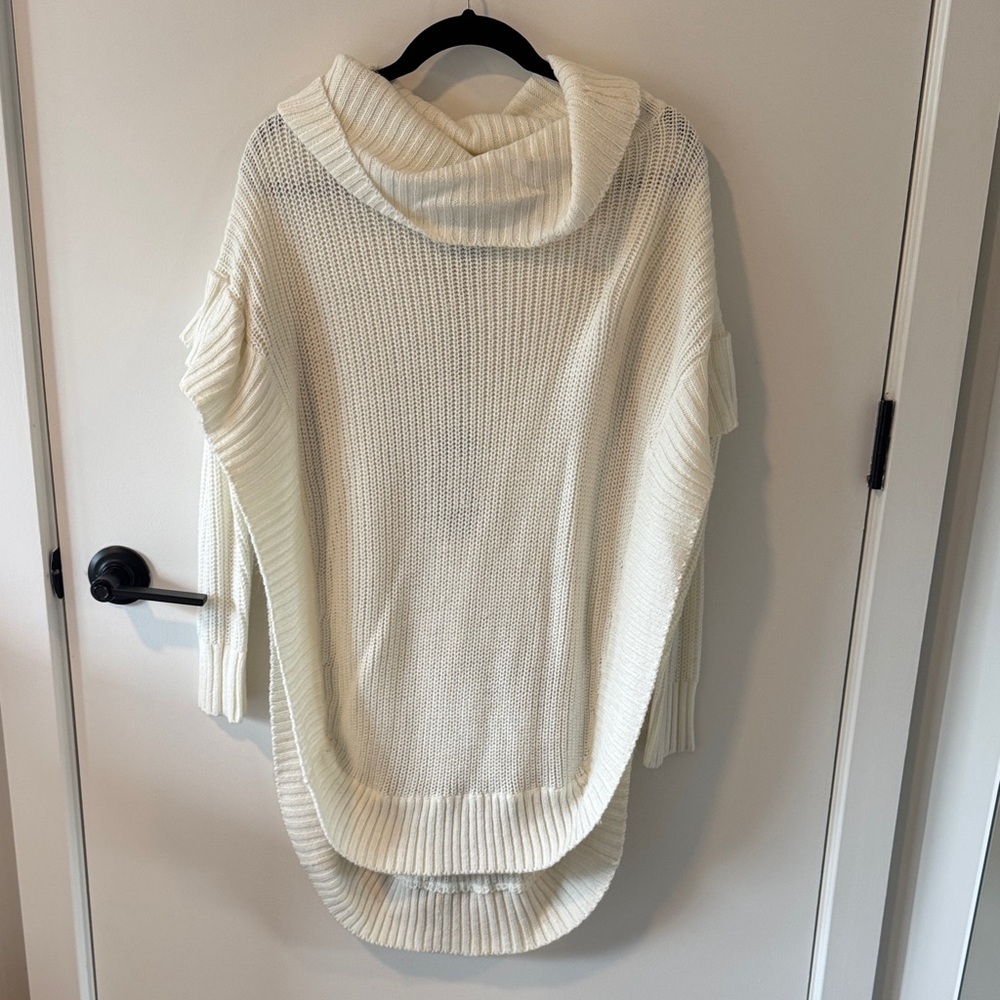 Quinn Cream Cowl Neck Poncho Sweater